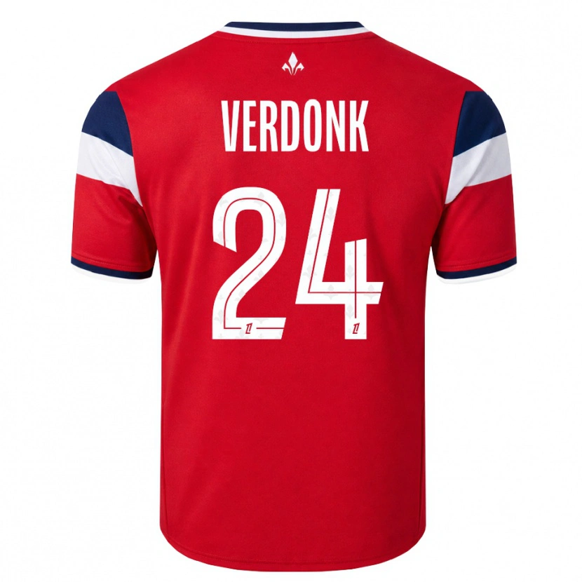Danxen Niño Camiseta Calvin Verdonk #24 Rojo Blanco Azul Real 1ª Equipación 2026/27 La Camisa