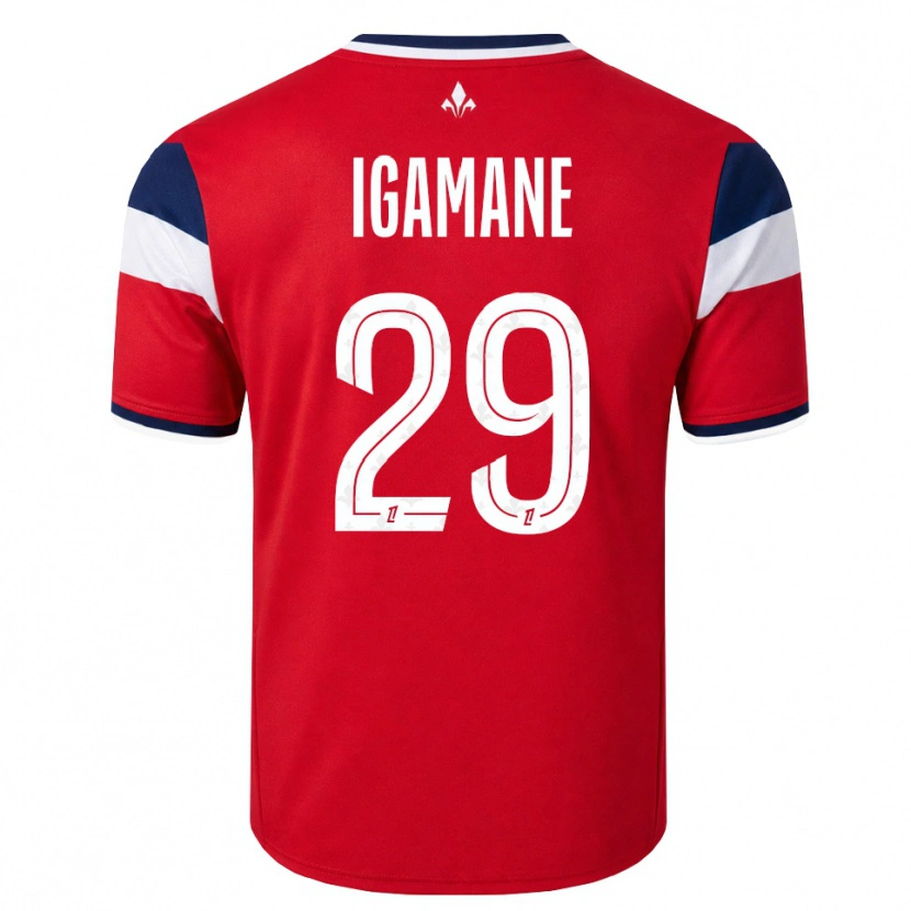 Danxen Niño Camiseta Hamza Igamane #29 Rojo Blanco Azul Real 1ª Equipación 2026/27 La Camisa