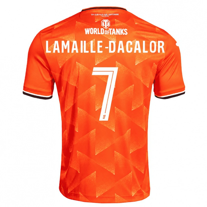 Danxen Niño Camiseta Olan Lamaille-Dacalor #7 Naranja Blanco Negro 1ª Equipación 2026/27 La Camisa