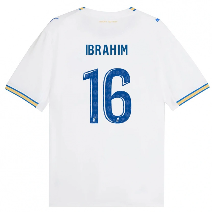 Danxen Niño Camiseta Ayman Ibrahim #16 Azul Lanzador Blanco 1ª Equipación 2026/27 La Camisa