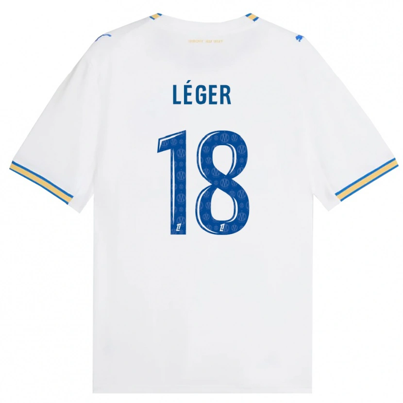 Danxen Niño Camiseta Marie-Charlotte Léger #18 Azul Lanzador Blanco 1ª Equipación 2026/27 La Camisa