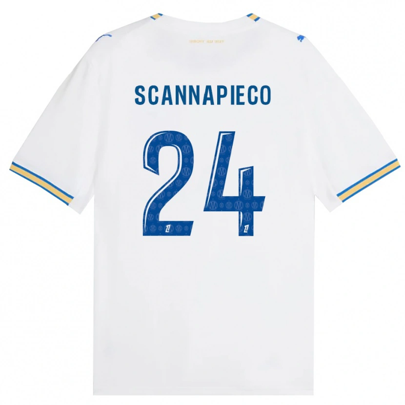 Danxen Niño Camiseta Dona Scannapieco #24 Azul Lanzador Blanco 1ª Equipación 2026/27 La Camisa