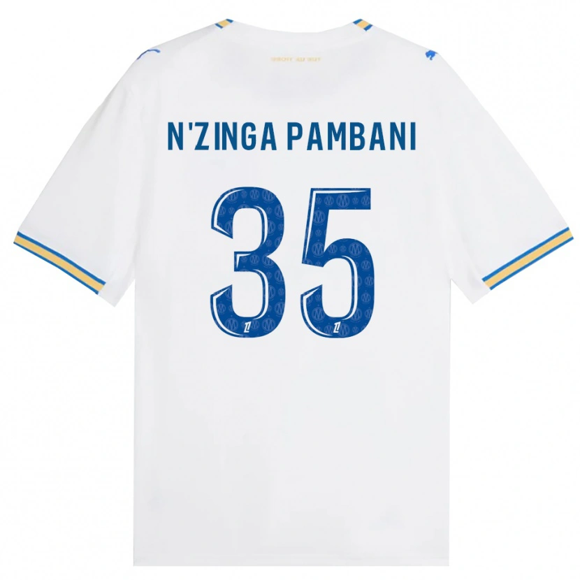 Danxen Niño Camiseta Pladi N'zinga Pambani #35 Azul Lanzador Blanco 1ª Equipación 2026/27 La Camisa