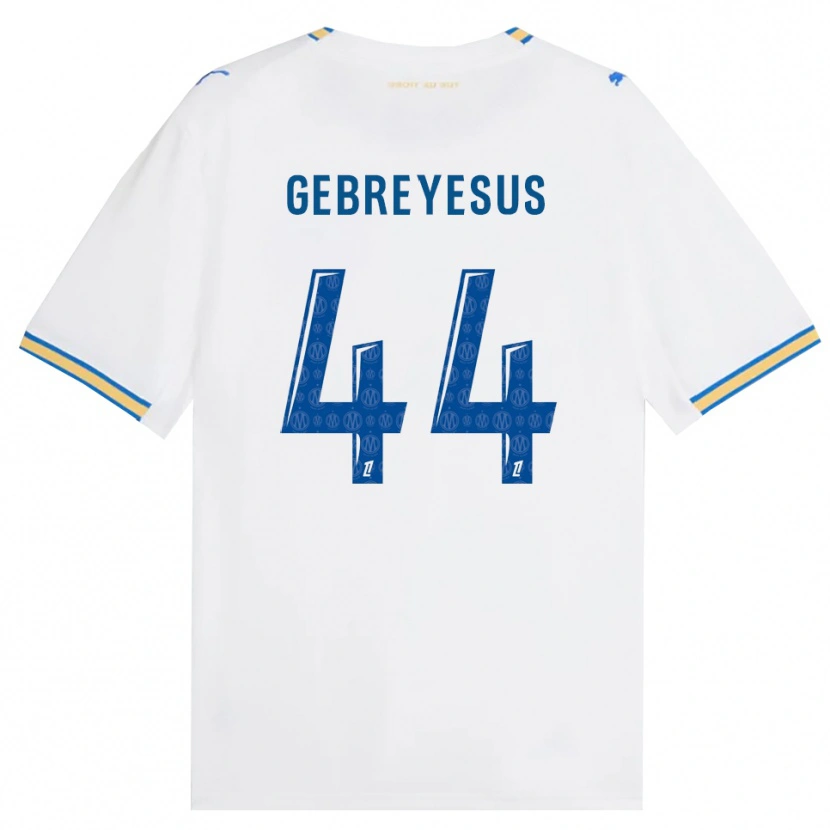 Danxen Niño Camiseta Esey Gebreyesus #44 Azul Lanzador Blanco 1ª Equipación 2026/27 La Camisa
