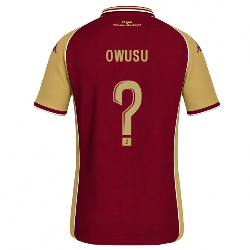 Danxen Niño Camiseta Ryan Owusu #0 Dorado Rojo Oscuro 1ª Equipación 2026/27 La Camisa
