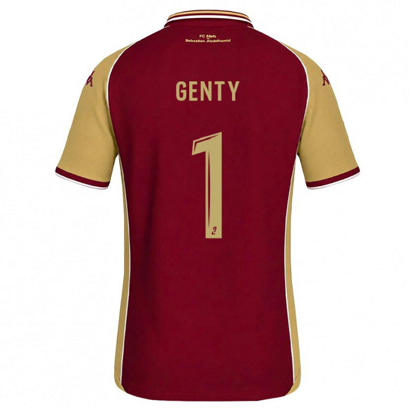 Danxen Niño Camiseta Julie Genty #1 Dorado Rojo Oscuro 1ª Equipación 2026/27 La Camisa