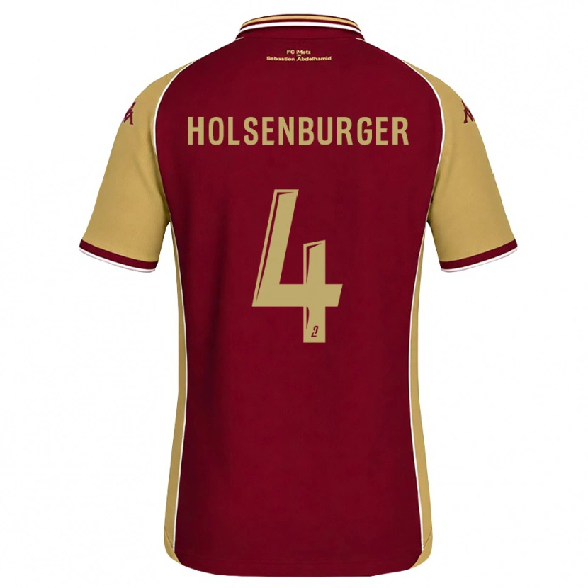 Danxen Niño Camiseta Ruben Holsenburger #4 Dorado Rojo Oscuro 1ª Equipación 2026/27 La Camisa