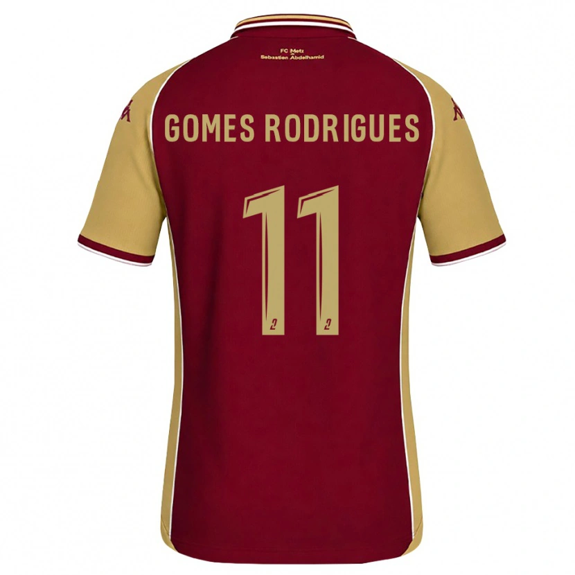 Danxen Niño Camiseta Jess Gomes Rodrigues #11 Dorado Rojo Oscuro 1ª Equipación 2026/27 La Camisa