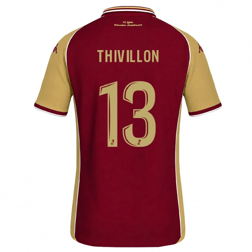 Danxen Niño Camiseta Lina Thivillon #13 Dorado Rojo Oscuro 1ª Equipación 2026/27 La Camisa