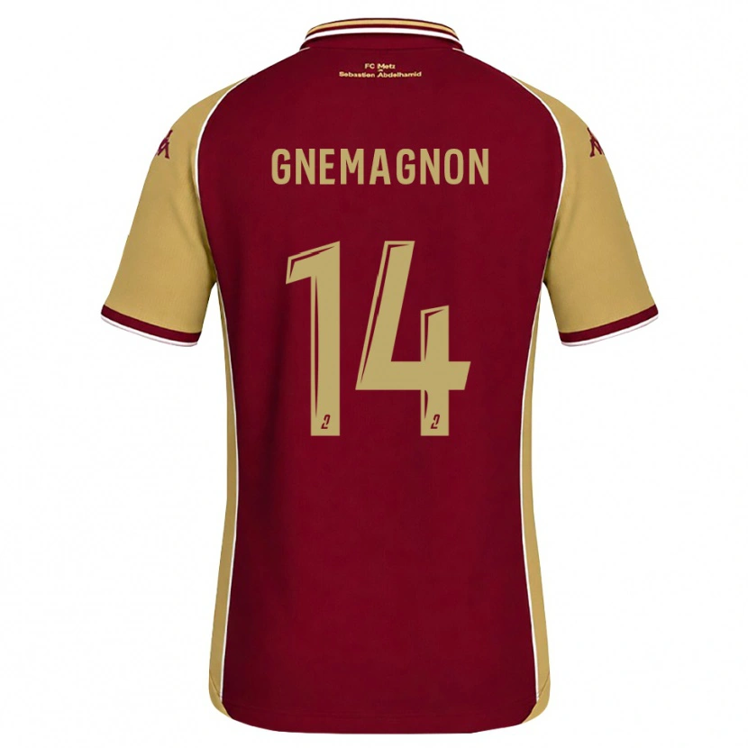 Danxen Niño Camiseta Mahi Gnemagnon #14 Dorado Rojo Oscuro 1ª Equipación 2026/27 La Camisa
