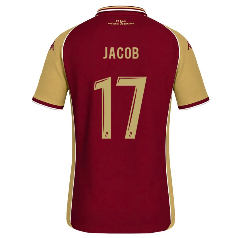 Danxen Niño Camiseta Lisa Jacob #17 Dorado Rojo Oscuro 1ª Equipación 2026/27 La Camisa