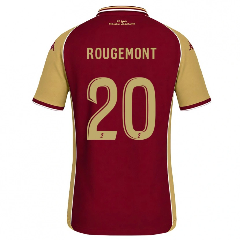 Danxen Niño Camiseta Justine Rougemont #20 Dorado Rojo Oscuro 1ª Equipación 2026/27 La Camisa