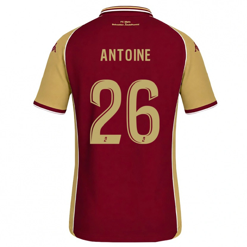 Danxen Niño Camiseta Maud Antoine #26 Dorado Rojo Oscuro 1ª Equipación 2026/27 La Camisa