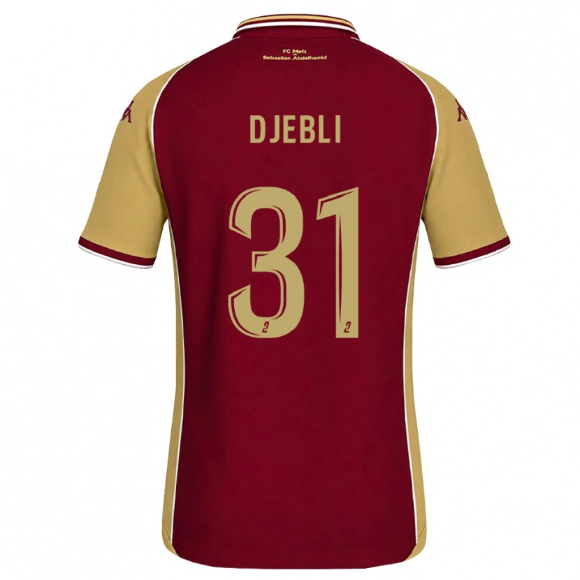 Danxen Niño Camiseta Assia Djebli #31 Dorado Rojo Oscuro 1ª Equipación 2026/27 La Camisa