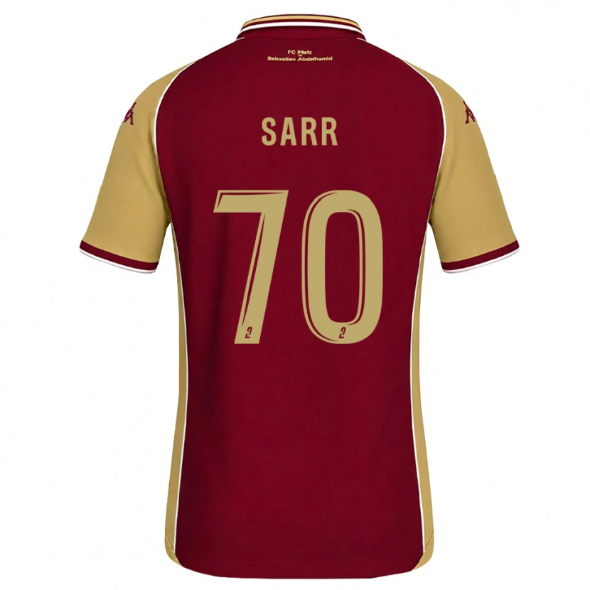 Danxen Niño Camiseta Bouna Sarr #70 Dorado Rojo Oscuro 1ª Equipación 2026/27 La Camisa