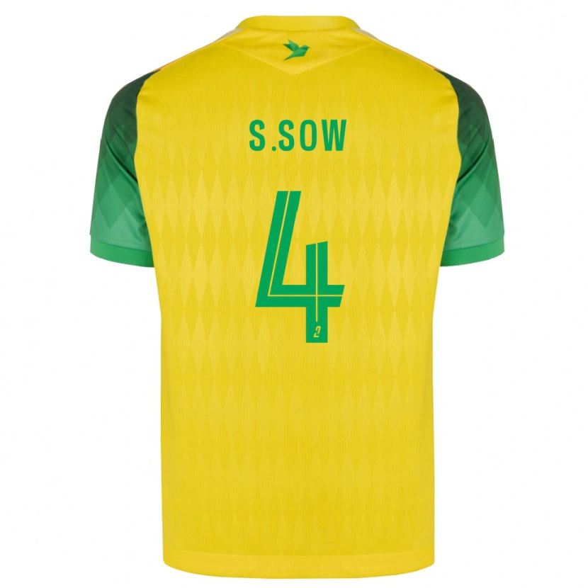 Danxen Niño Camiseta Saïdou Sow #4 Amarillo Verde Rojo 1ª Equipación 2026/27 La Camisa