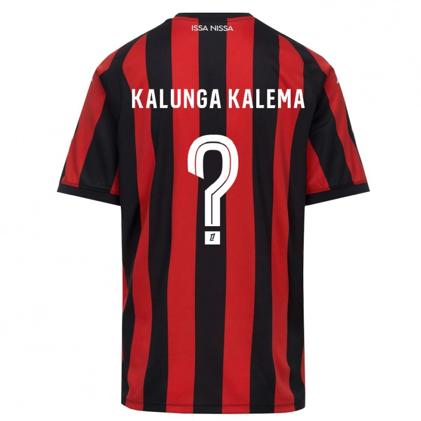 Danxen Niño Camiseta Kevin Kalunga Kalema #0 Rojo Negro Blanco 1ª Equipación 2026/27 La Camisa