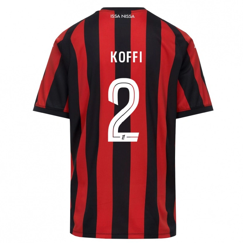 Danxen Niño Camiseta Marc-Aurel Koffi #2 Rojo Negro Blanco 1ª Equipación 2026/27 La Camisa