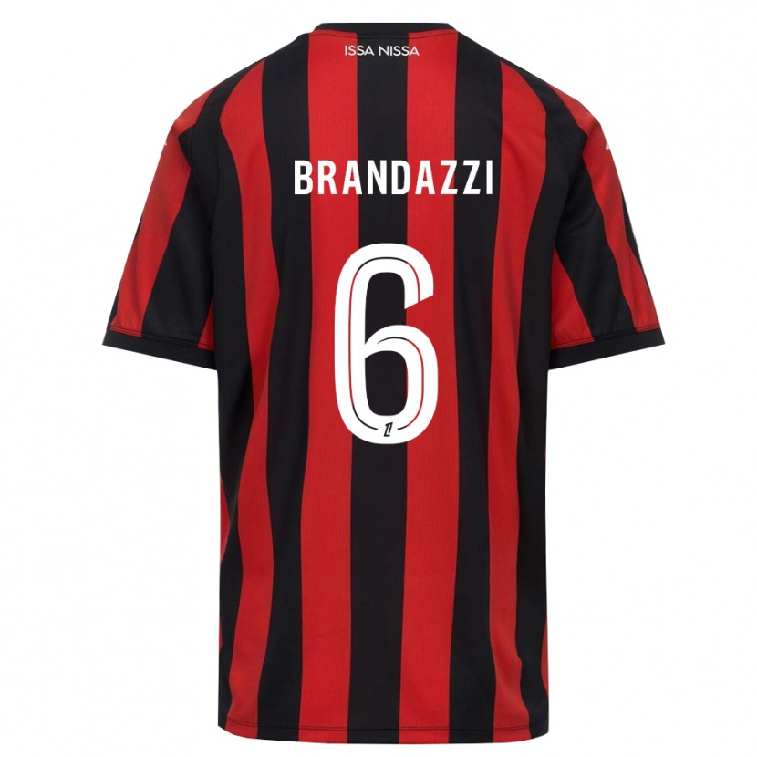Danxen Niño Camiseta Fiona Brandazzi #6 Rojo Negro Blanco 1ª Equipación 2026/27 La Camisa