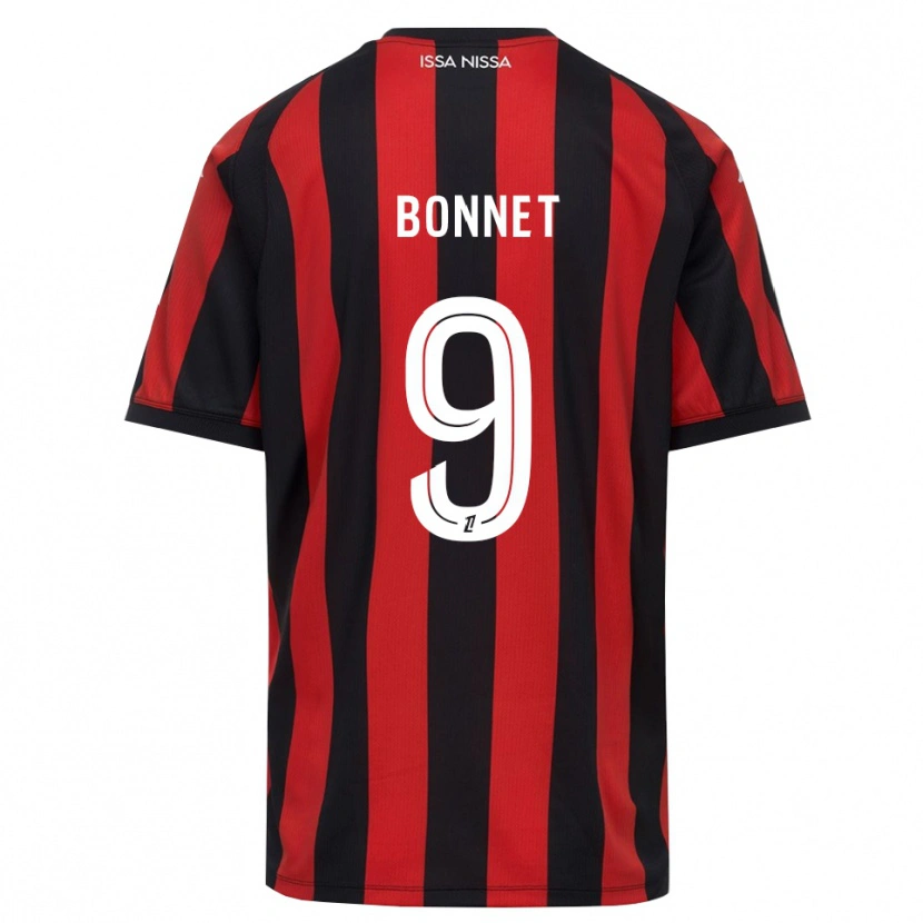 Danxen Niño Camiseta Thomas Bonnet #9 Rojo Negro Blanco 1ª Equipación 2026/27 La Camisa