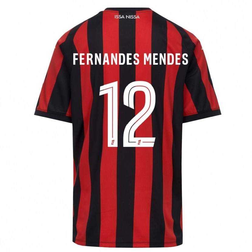 Danxen Niño Camiseta Mathis Fernandes Mendes #12 Rojo Negro Blanco 1ª Equipación 2026/27 La Camisa