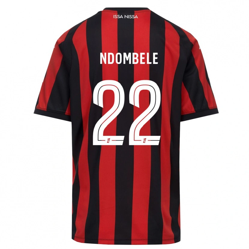 Danxen Niño Camiseta Tanguy Ndombele #22 Rojo Negro Blanco 1ª Equipación 2026/27 La Camisa