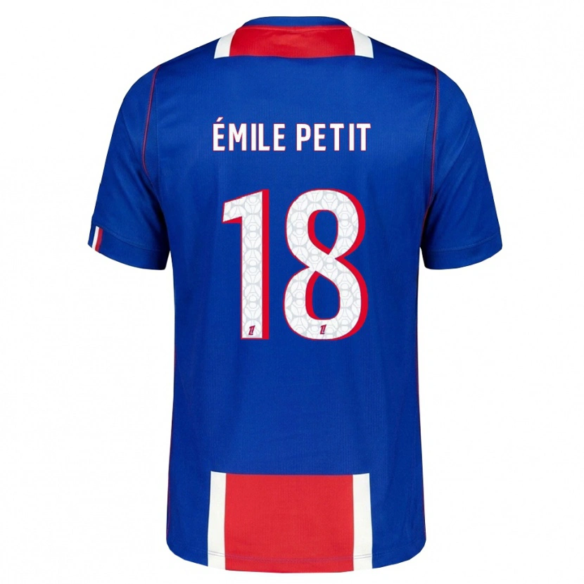 Danxen Niño Camiseta Noé Émile Petit #18 Rojo Blanco Azul 1ª Equipación 2026/27 La Camisa
