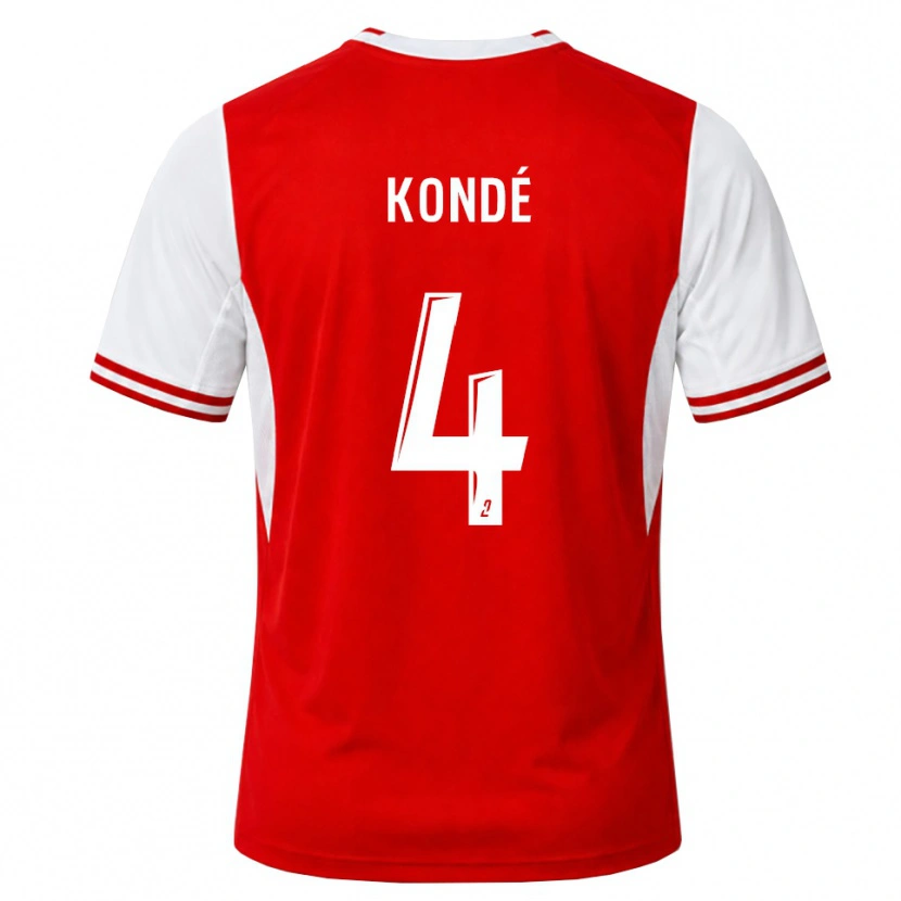 Danxen Niño Camiseta Jean-Charles Kondé #4 Rojo Blanco 1ª Equipación 2026/27 La Camisa