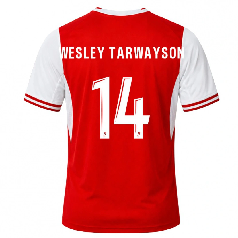 Danxen Niño Camiseta James Wesley Tarwayson #14 Rojo Blanco 1ª Equipación 2026/27 La Camisa