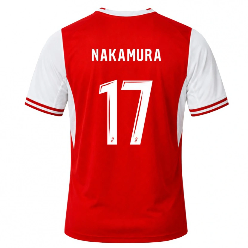 Danxen Niño Camiseta Keito Nakamura #17 Rojo Blanco 1ª Equipación 2026/27 La Camisa