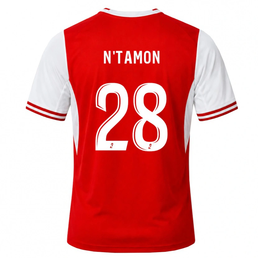 Danxen Niño Camiseta Elie N'tamon #28 Rojo Blanco 1ª Equipación 2026/27 La Camisa