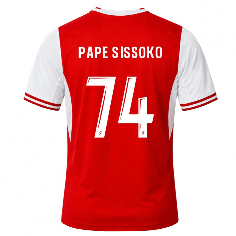 Danxen Niño Camiseta Niama Pape Sissoko #74 Rojo Blanco 1ª Equipación 2026/27 La Camisa