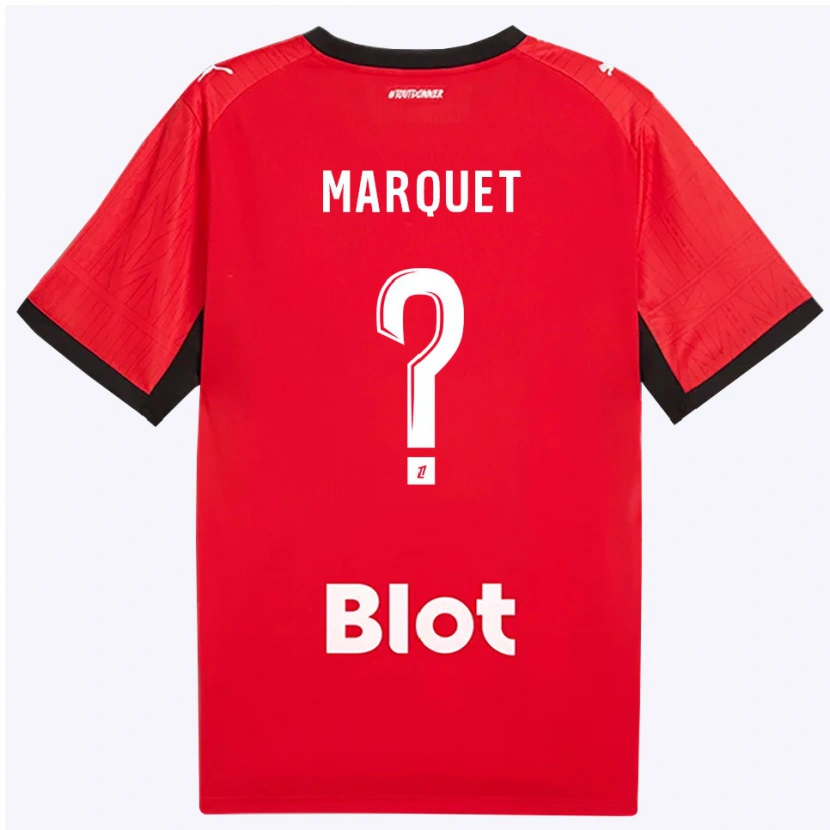 Danxen Niño Camiseta Pacôme Marquet #0 Rojo Negro Blanco 1ª Equipación 2026/27 La Camisa