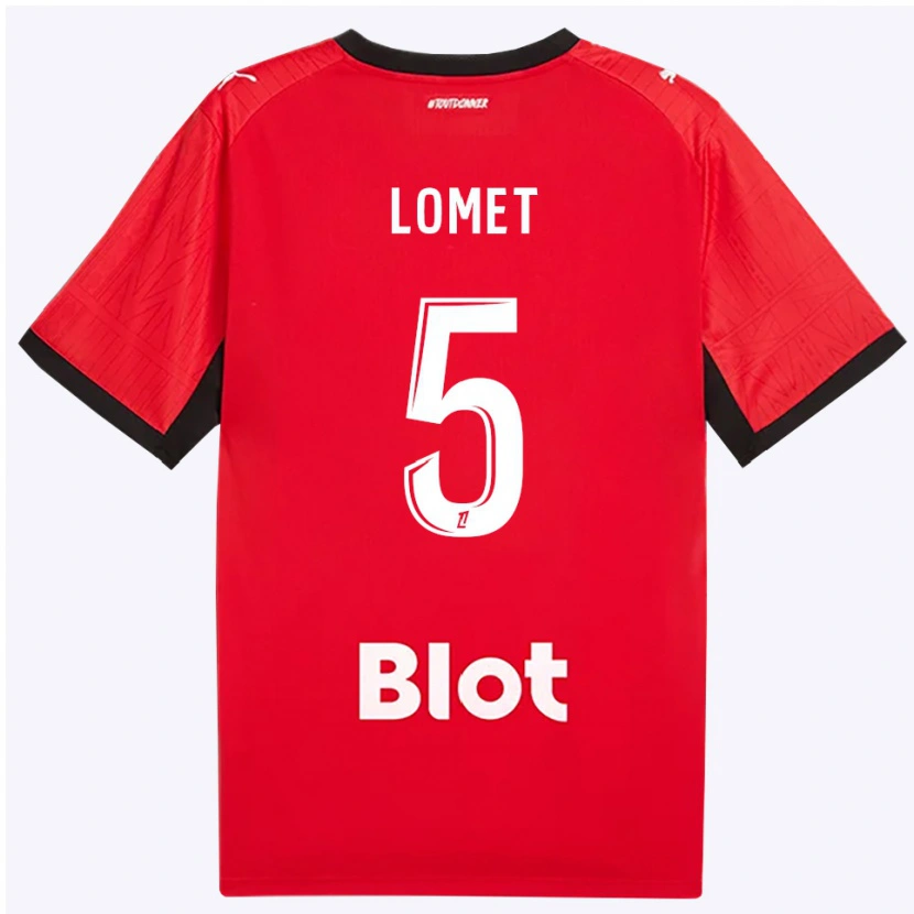 Danxen Niño Camiseta Ruben Lomet #5 Rojo Negro Blanco 1ª Equipación 2026/27 La Camisa