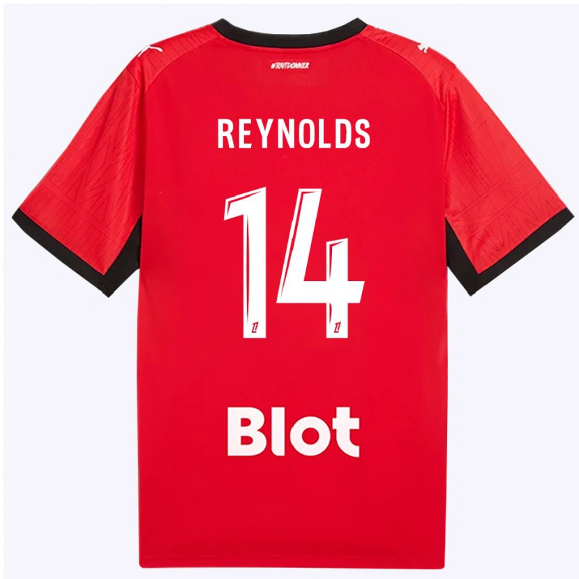 Danxen Niño Camiseta Bryan Reynolds #14 Rojo Negro Blanco 1ª Equipación 2026/27 La Camisa