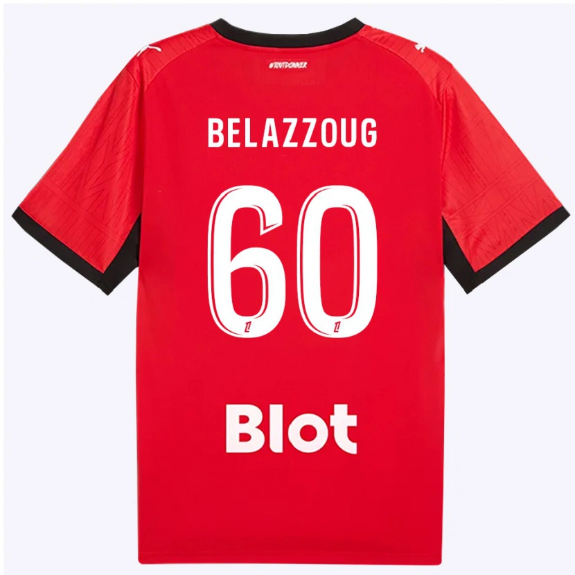 Danxen Niño Camiseta Kilian Belazzoug #60 Rojo Negro Blanco 1ª Equipación 2026/27 La Camisa