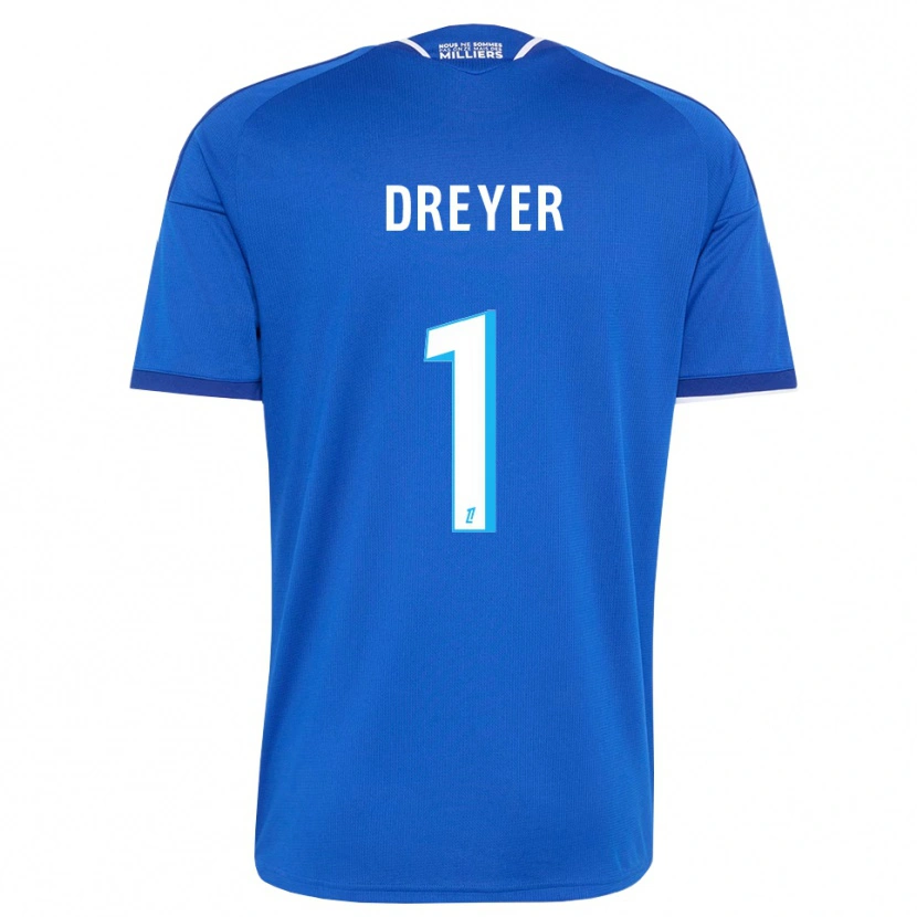 Danxen Niño Camiseta Matthieu Dreyer #1 Azul Real Blanco 1ª Equipación 2026/27 La Camisa