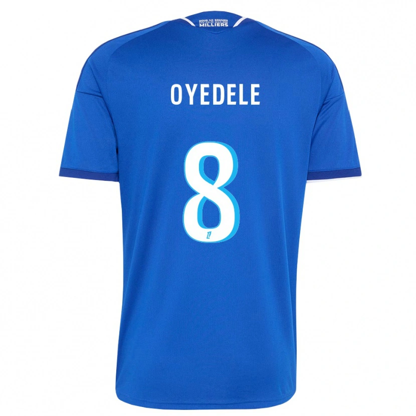 Danxen Niño Camiseta Maxi Oyedele #8 Azul Real Blanco 1ª Equipación 2026/27 La Camisa