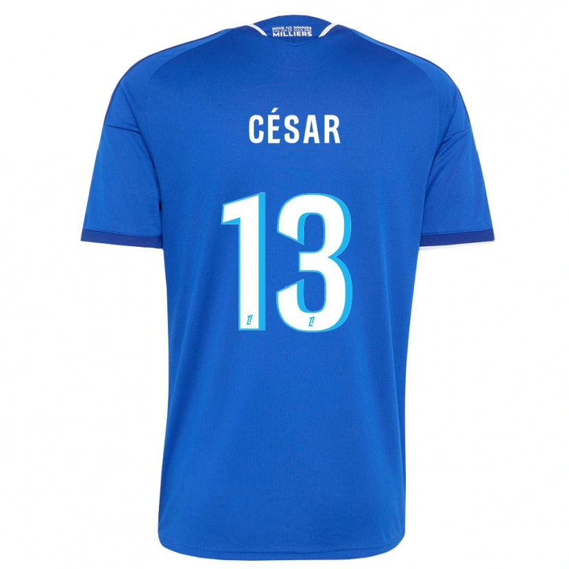 Danxen Niño Camiseta Julbert César #13 Azul Real Blanco 1ª Equipación 2026/27 La Camisa