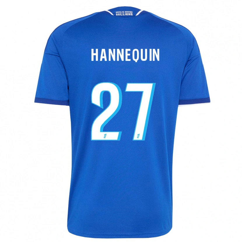 Danxen Niño Camiseta Laurine Hannequin #27 Azul Real Blanco 1ª Equipación 2026/27 La Camisa
