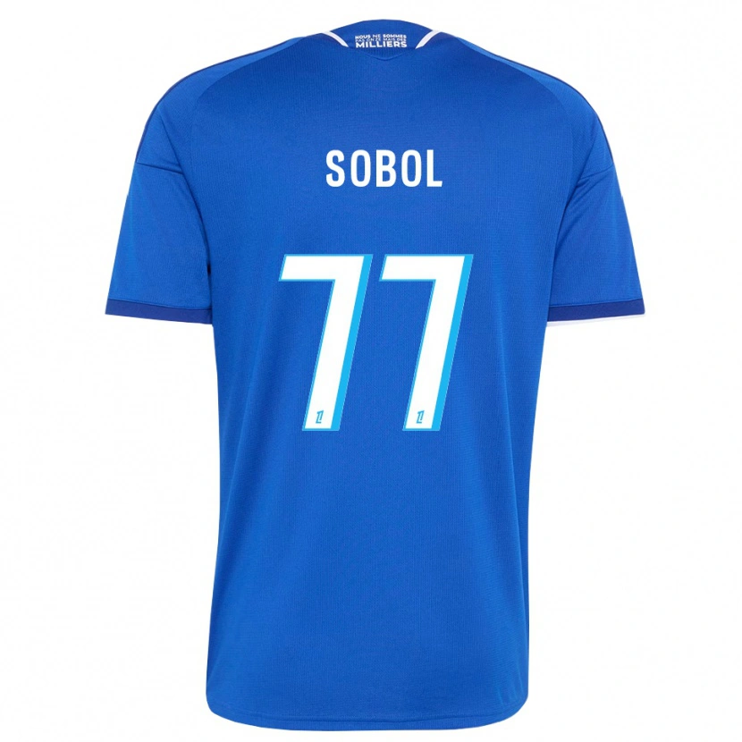 Danxen Niño Camiseta Eduard Sobol #77 Azul Real Blanco 1ª Equipación 2026/27 La Camisa