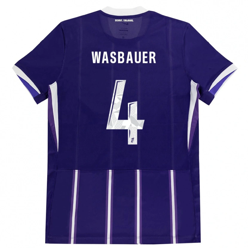 Danxen Niño Camiseta Nicolas Wasbauer #4 Morado Blanco 1ª Equipación 2026/27 La Camisa