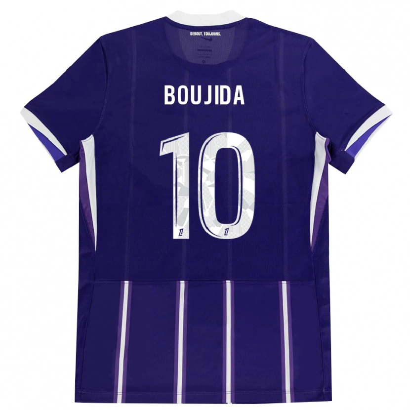 Danxen Niño Camiseta Hamza Boujida #10 Morado Blanco 1ª Equipación 2026/27 La Camisa