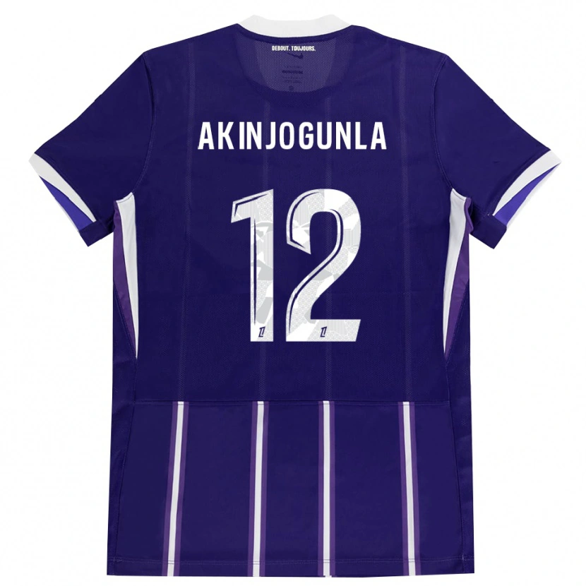 Danxen Niño Camiseta Michaël Akinjogunla #12 Morado Blanco 1ª Equipación 2026/27 La Camisa