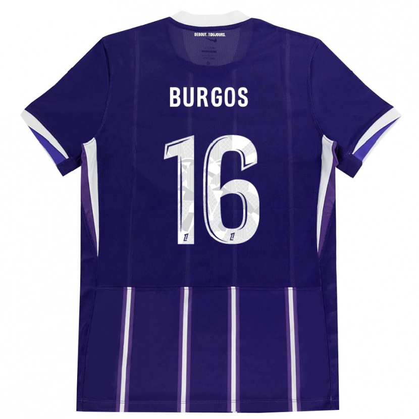 Danxen Niño Camiseta Diego Burgos #16 Morado Blanco 1ª Equipación 2026/27 La Camisa