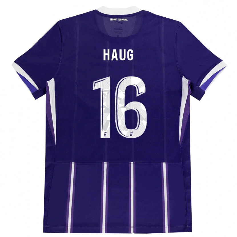 Danxen Niño Camiseta Kjetil Haug #16 Morado Blanco 1ª Equipación 2026/27 La Camisa