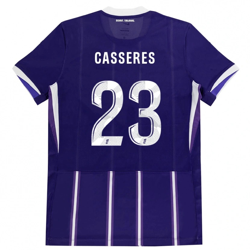 Danxen Niño Camiseta Cristian Cásseres Jr. #23 Morado Blanco 1ª Equipación 2026/27 La Camisa