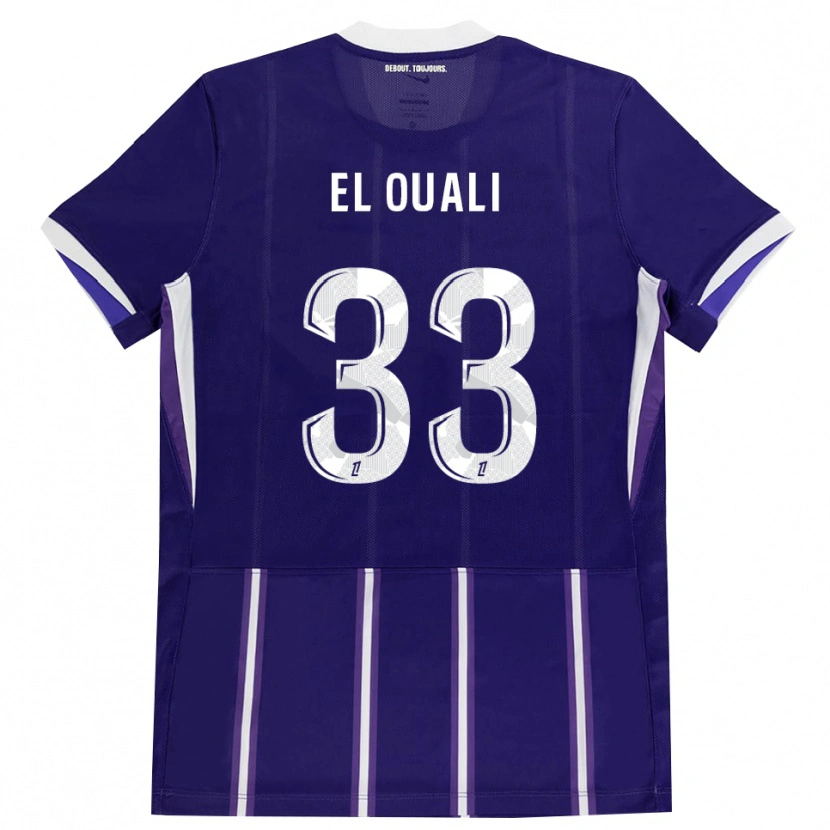 Danxen Niño Camiseta Adam El Ouali #33 Morado Blanco 1ª Equipación 2026/27 La Camisa