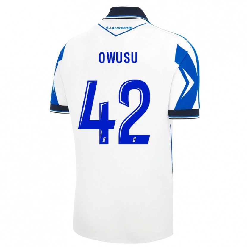 Danxen Niño Camiseta Elisha Owusu #42 Negro Blanco Azul 1ª Equipación 2026/27 La Camisa