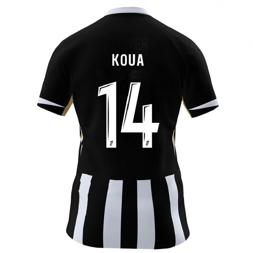 Danxen Niño Camiseta Moran Koua #14 Negro Azul 1ª Equipación 2026/27 La Camisa